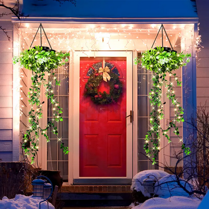 Solar Twinkling Hanging Plant Lights – 66 LED Outdoor Garden Decor
