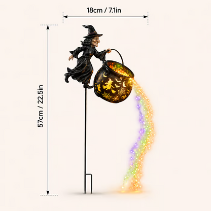 Halloween Witch Cauldron Garden Light