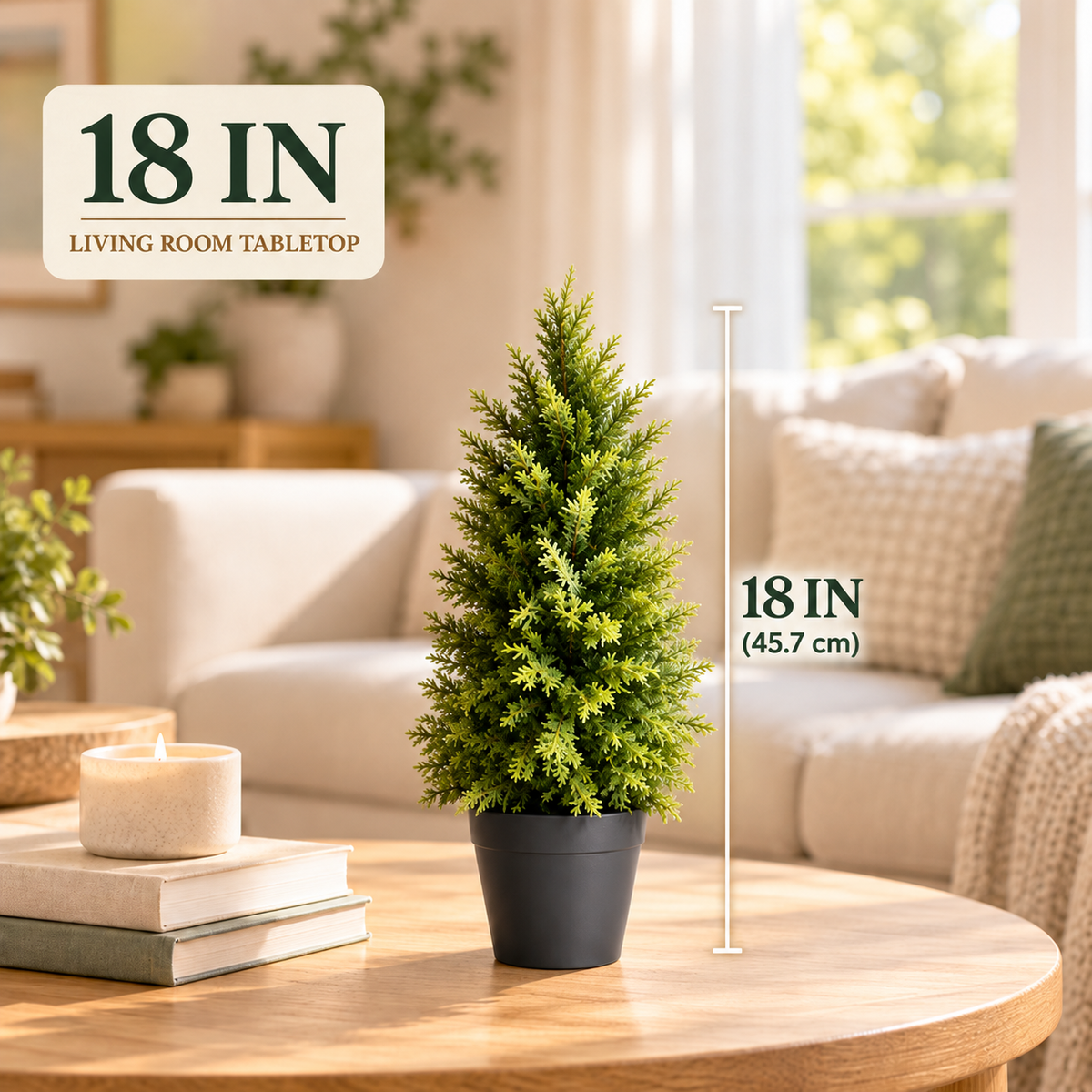 🌿 Realistic Faux Cypress Tree – A Beautiful Entrance, No Watering Needed