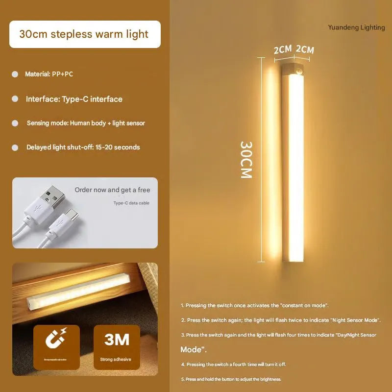 🔥💡 Punch-free Smart Sensor Magnetic Rechargeable LED Lights