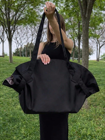 2-in-1 Convertible Tote Bag and Picnic Blanket, Water Resistant Oxford Fabric Reusable Pull-Strap Carryall