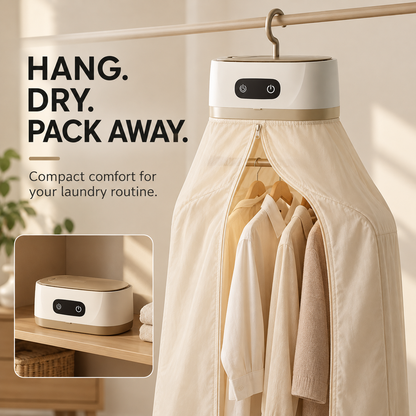 Portable Foldable Clothes Dryer – PTC Heated Drying Bag for Rainy Days & Small Spaces