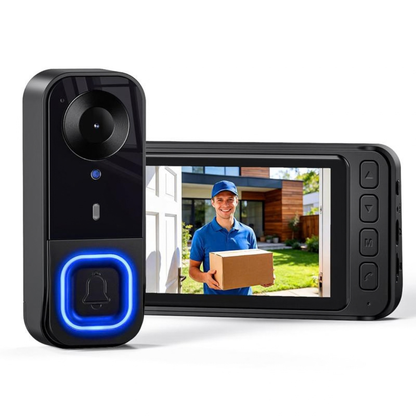 🔔 EntryView 1080P Video Doorbell with 4.3″ Indoor Screen — No App or Home Wi-Fi