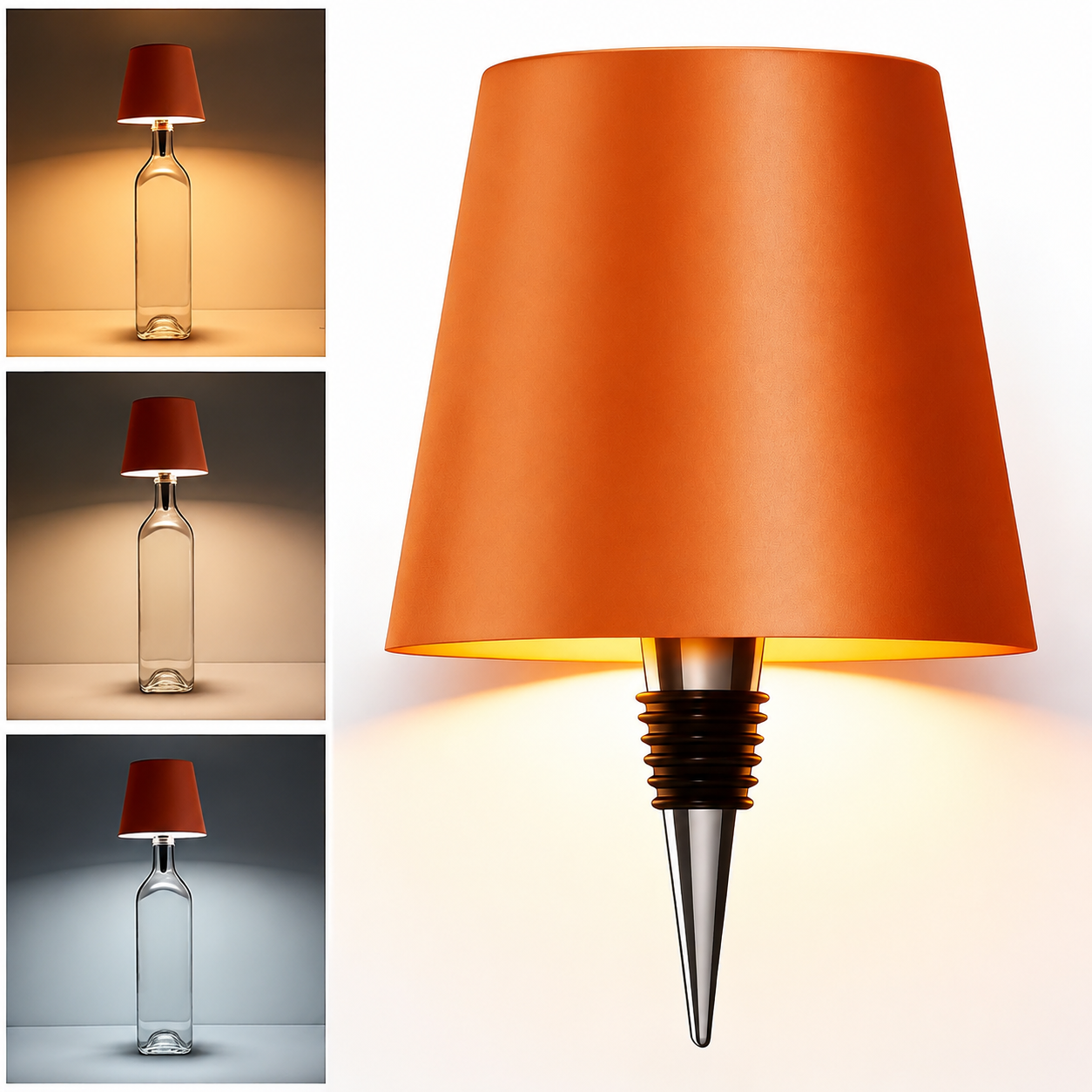 🍷 Turn Any Empty Wine Bottle into a Warm Glowing Lamp – Rechargeable Ambiance Light with 3 Color Modes & Touch Dimming