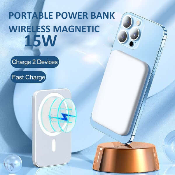🔋 Magnetic Wireless Power Bank – Charge Anywhere Without The Mess ⚡