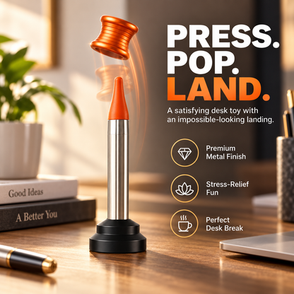 🎯 Pop & Land™ Kinetic Desk Toy | Press, Launch & Land Challenge