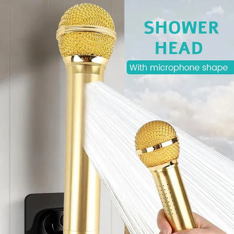🎤 Microphone Shower Head – High-Pressure Handheld Showerhead
