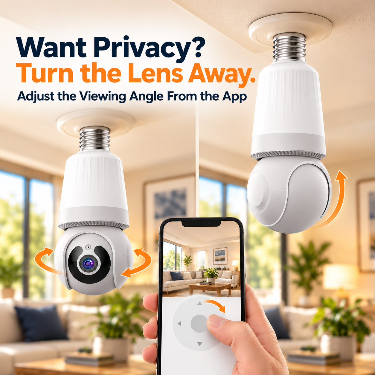 Camera lens rotated away for privacy