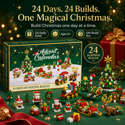 🚨⏰ LAST DAY: 50% OFF! 🎄 24-Day Christmas Building Blocks Advent Calendar Gift Set 🎅