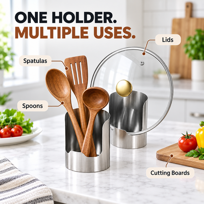 Stainless Steel Spoon & Lid Rest – Keep Counters Clean While Cooking