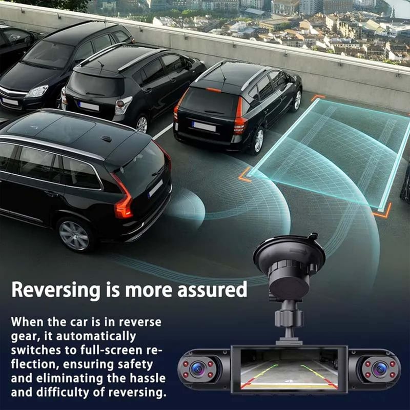 🎥 1080P HD Car Dash Camera | 🚘Infrared Night Vision, G-Sensor, Loop Recording & Adjustable Lenses