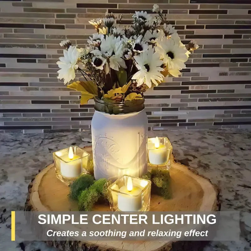 🔥6-Pack Rechargeable Tea Lights – Realistic Flicker & Remote Control