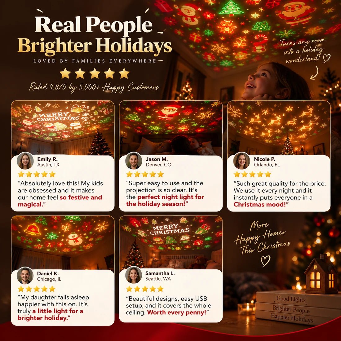 Magical Christmas Tree Projector Light 🎄✨