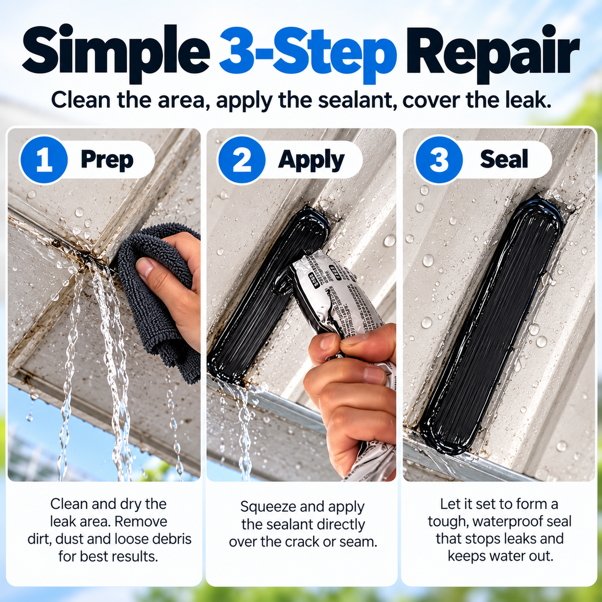 🏠💧 9900 Waterproof Leak Repair Sealant - Quick Roof & Crack Fix 🛠️ Multi-Surface Waterproof Sealing Paste