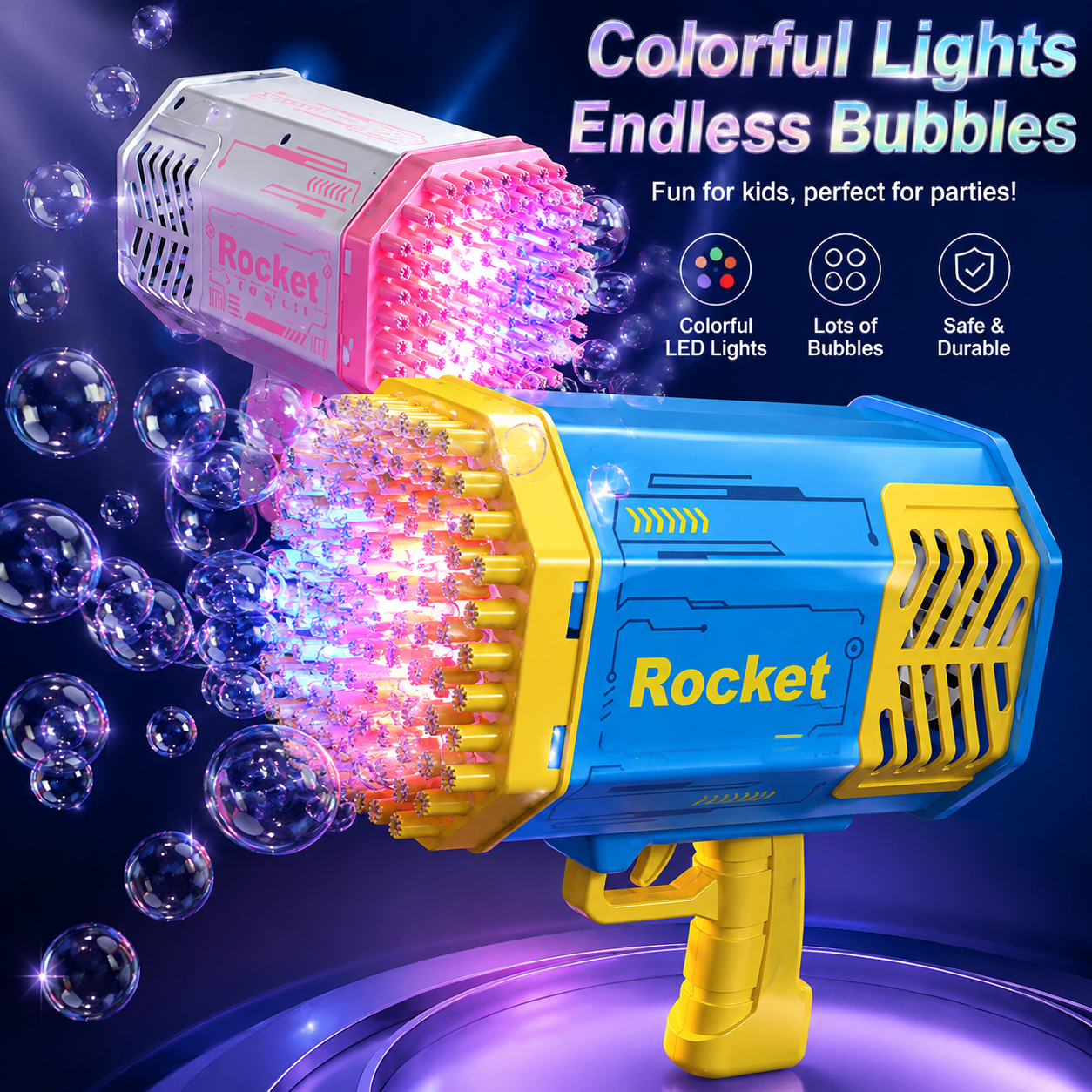 ✨✨✨69‑Hole LED Bubble Machine｜Make Thousands of Bubbles