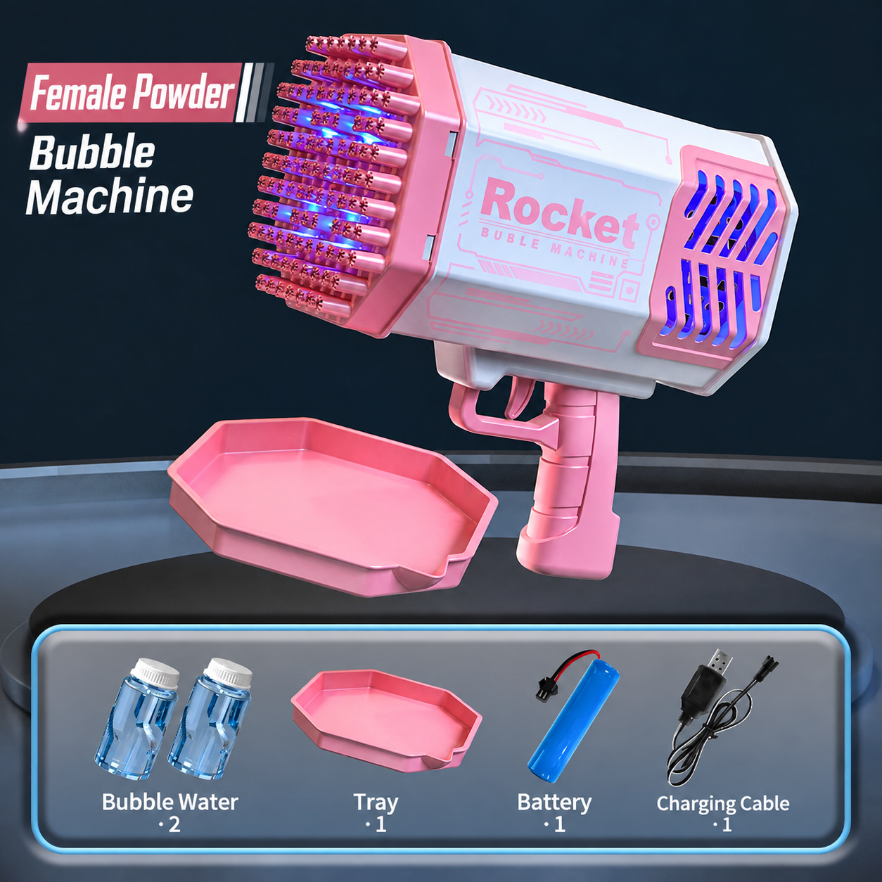 ✨✨✨69‑Hole LED Bubble Machine｜Make Thousands of Bubbles