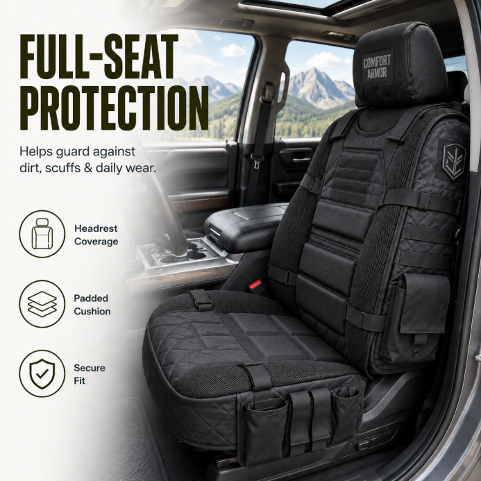 Tactical MOLLE Car Seat Cover Organizer – Rugged Protection & Smart Storage🚘🚙🚛