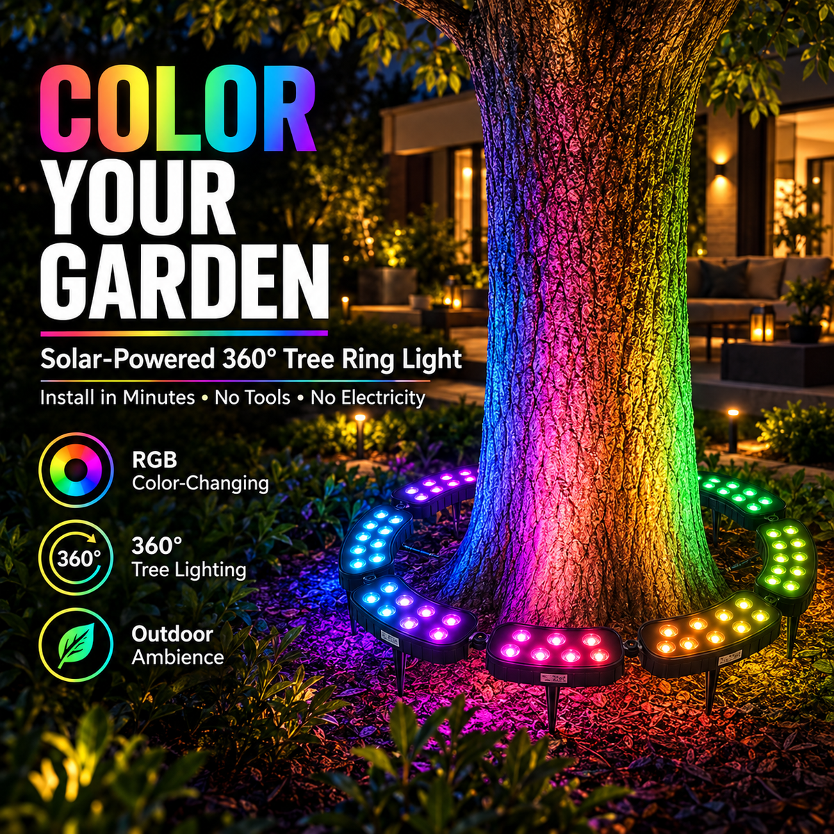 50% OFF✨ One Tree. Endless Colors. – Solar RGB Landscape Ring Light