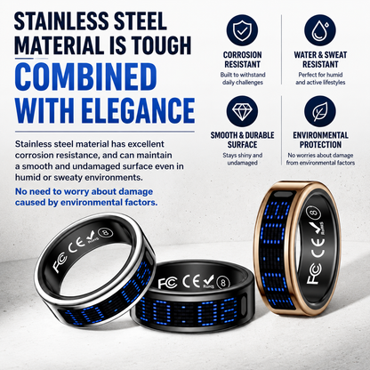 Smart Health Ring – 24/7 Heart Rate, Sleep & Activity Tracking | Sleek, Lightweight & IP68 Waterproof