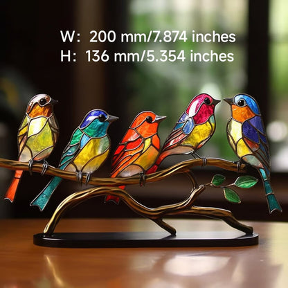 🎉Limited Time 49% OFF ! 🌈Stained Glass Birds on Branch Desktop Ornaments 🕊️✨