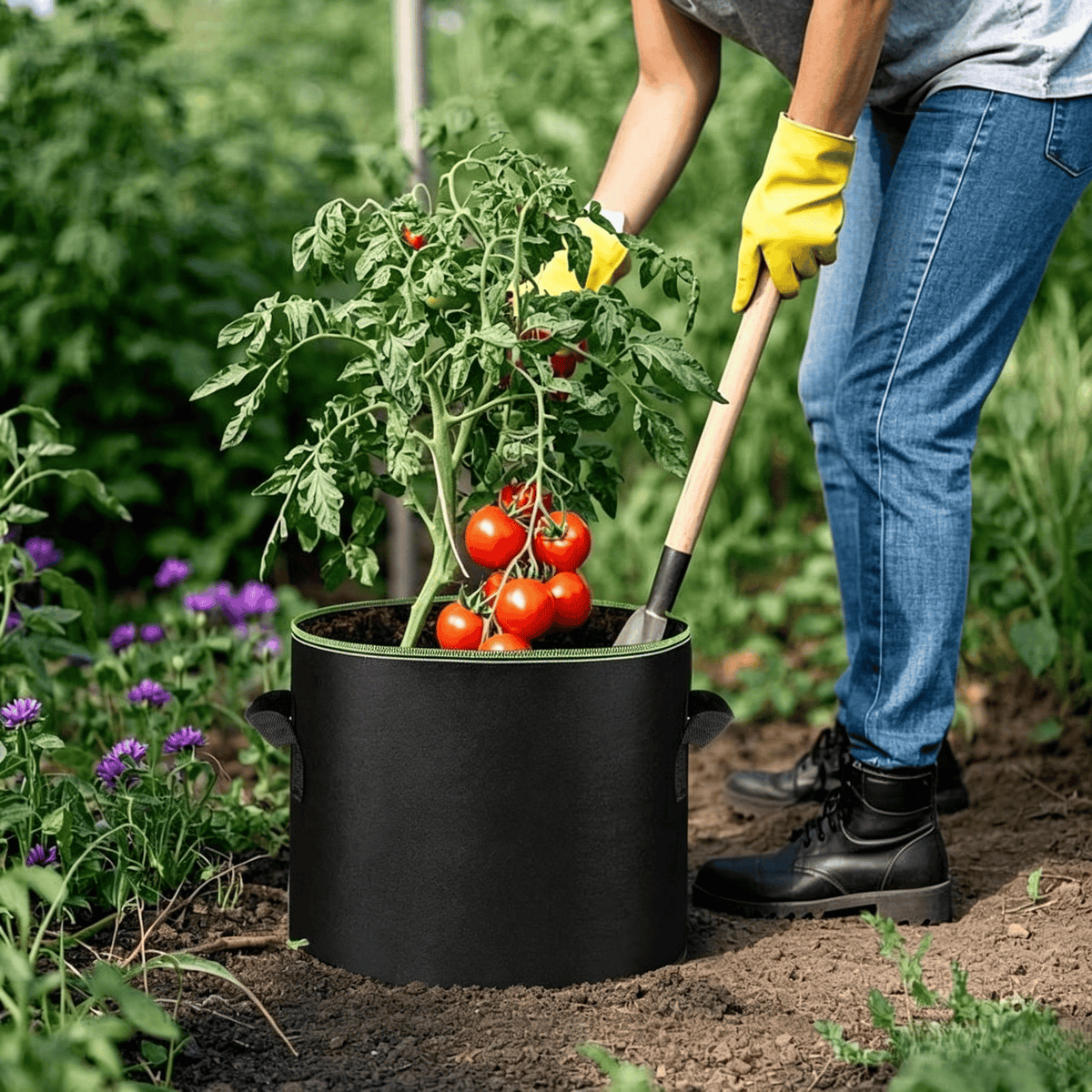 🌱5-Pack 5 Gallon Grow Bags – Heavy Duty Aeration Fabric Pots with Handles for Vegetables, Flowers & Fruits