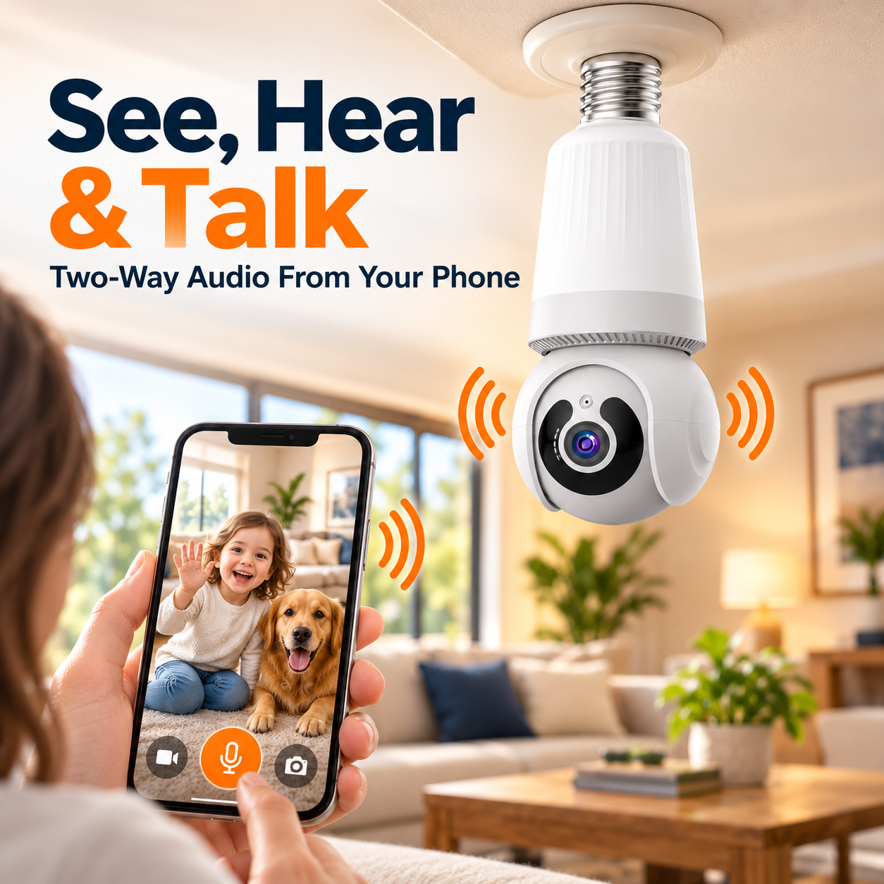 Two-way audio between the camera and phone