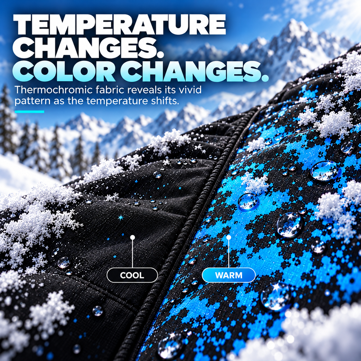 ❄️ Thermochromic Color-Changing Winter Jacket – Temperature-Reactive Ski & Snowboard Coat