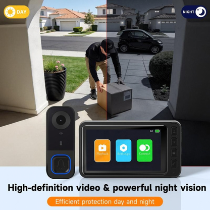 🔔 EntryView 1080P Video Doorbell with 4.3″ Indoor Screen — No App or Home Wi-Fi
