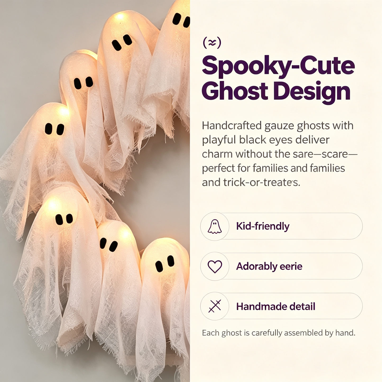 👻✨ Spooky Halloween Glow Wreath — Light Up Your Haunted Night