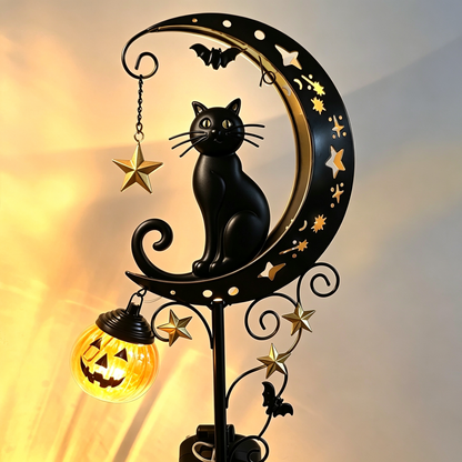 🔥Last Day 70% OFF - Halloween Garden Stake Light with Black Cat & Pumpkin
