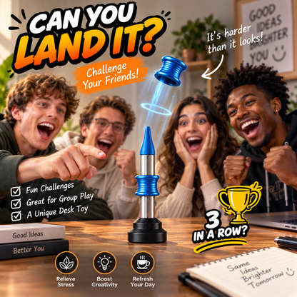 🎯 Pop & Land™ Kinetic Desk Toy | Press, Launch & Land Challenge