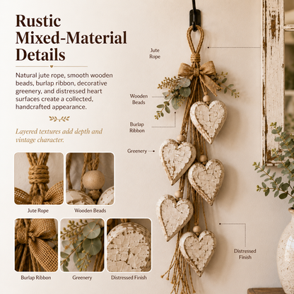🤎 Hanging Heart Wall Decor-Bring Rustic Warmth Into Your Home