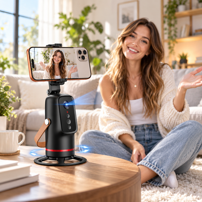 ✨Last Day 49% OFF📱360° Auto Face Tracking Phone Holder – Gesture Control Hands-Free Vlogging Stand
