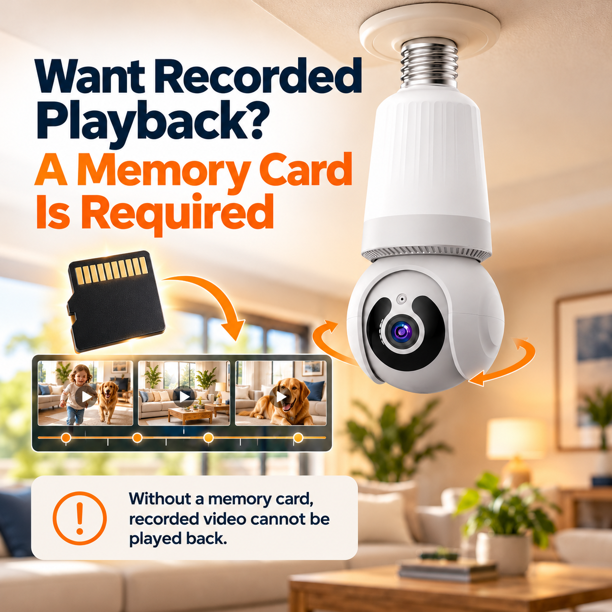 Memory card required for recorded playback