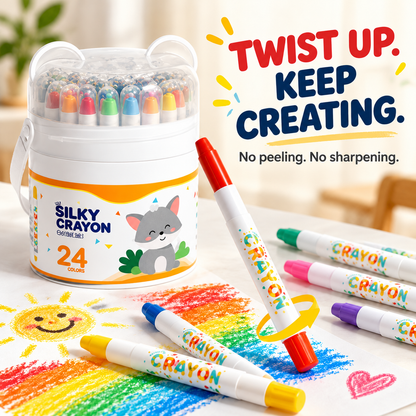 🎨 Washable Silky Twist-Up Crayons for Kids