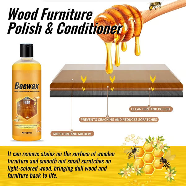 🍯Beeswax Wood Floor & Furniture Cleaner | Stain Remover, Polish & Conditioner | 100ml