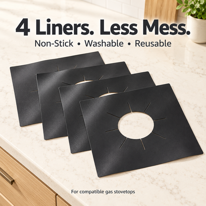 🍳 Reusable Gas Stove Burner Liners – Less Scrubbing, Easier Cleanup 🍴