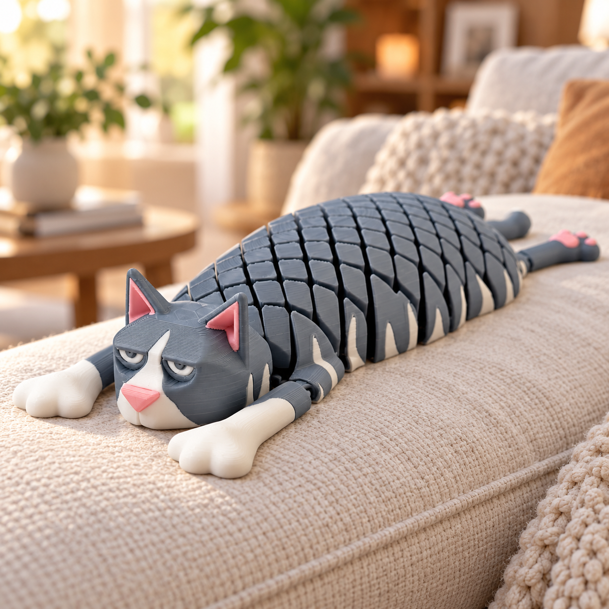 3D printed cat fidget toy gift scene