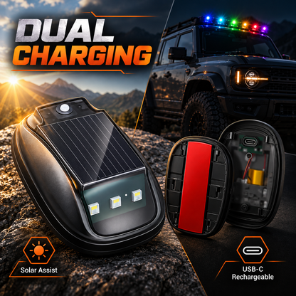 💡Upgrade Your Ride — Solar RGB Roof Lights |  Detachable & Easy Install 🚙