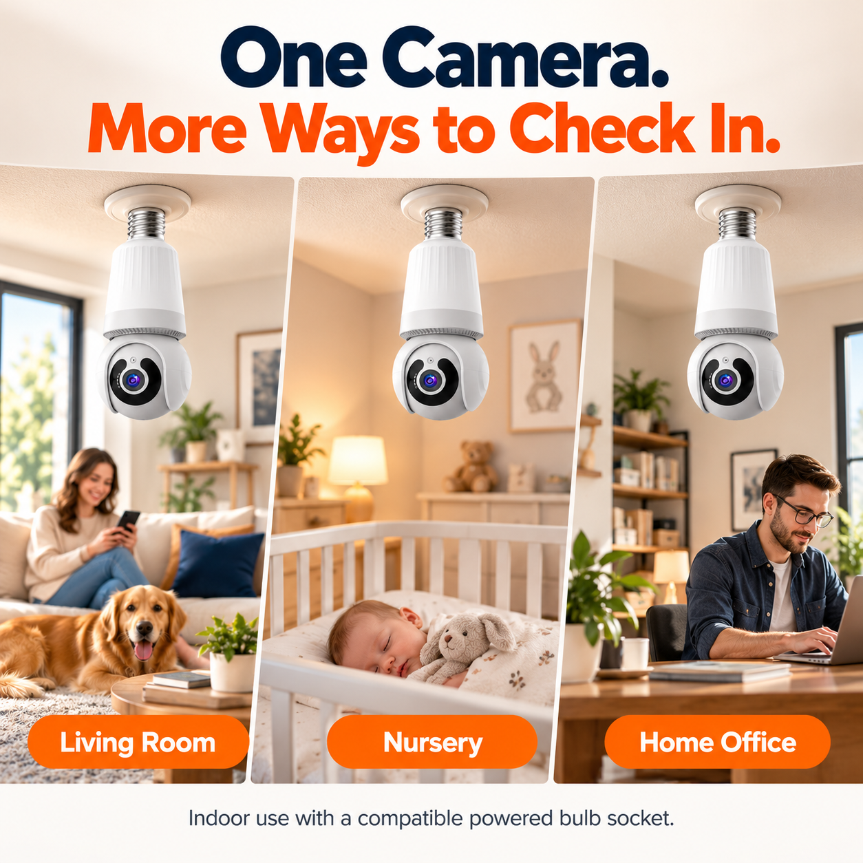 Camera used in living room nursery and home office