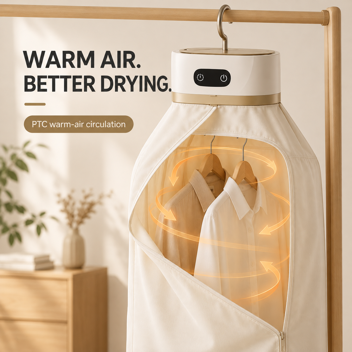 Portable Foldable Clothes Dryer – PTC Heated Drying Bag for Rainy Days & Small Spaces