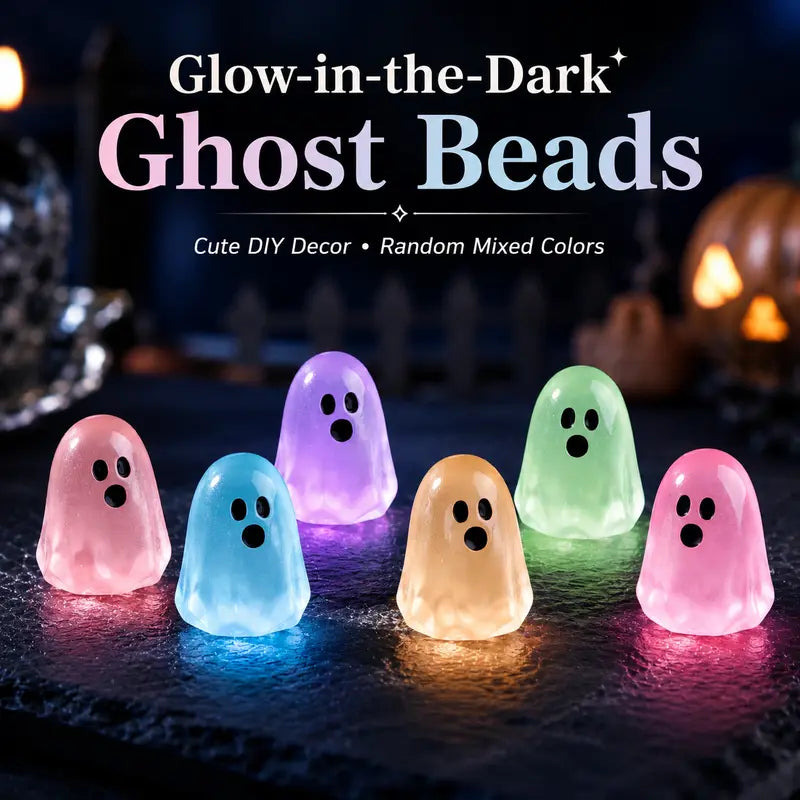 🔥HOT SALE 50% OFF🔥Glow In Dark Cute Ghost Resin Bead Set