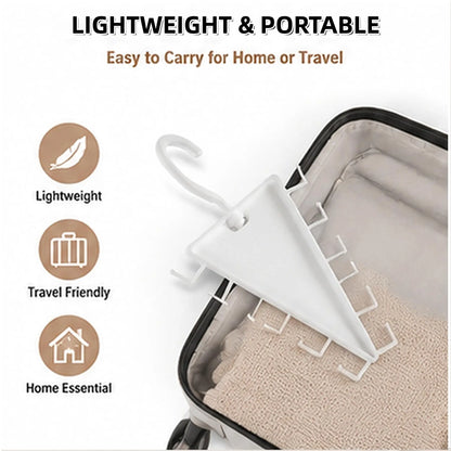 Lightweight white closet organizer packed in a suitcase for travel