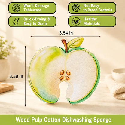 [ Non-Scratch Compressed Cellulose Sponges, Cute Fruit-Shaped Pop-Up Kitchen Sponges