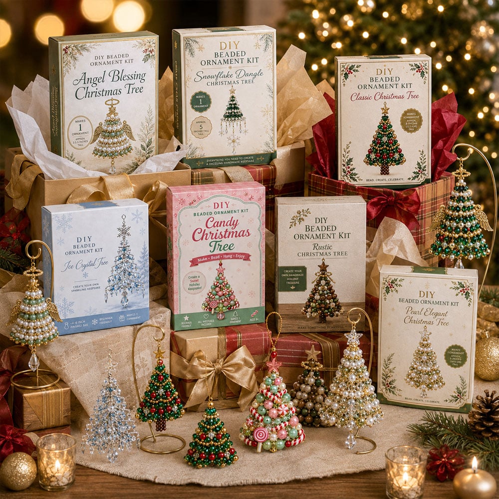 🎄✨DIY Beaded Christmas Tree Ornament Kit – Handmade Holiday Keepsake🎁