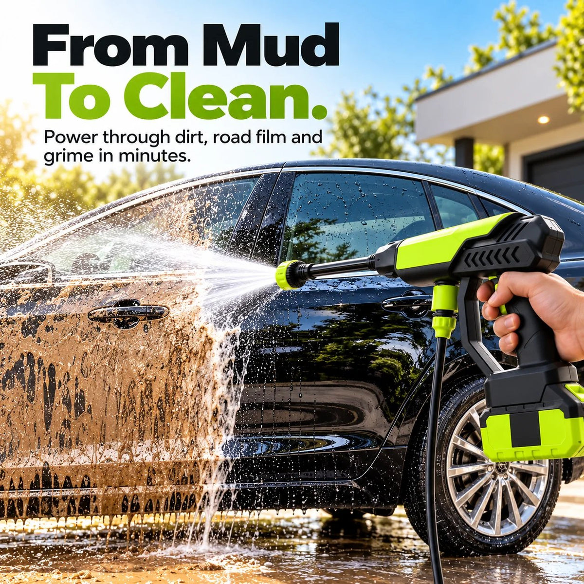 🚗💦 Portable Cordless Pressure Washer Gun – Powerful Car Wash & Outdoor Cleaning Made Easy! ✨