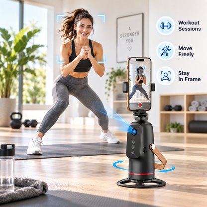 ✨Last Day 49% OFF📱360° Auto Face Tracking Phone Holder – Gesture Control Hands-Free Vlogging Stand