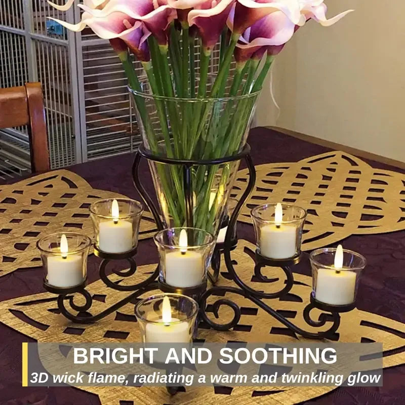 🔥6-Pack Rechargeable Tea Lights – Realistic Flicker & Remote Control