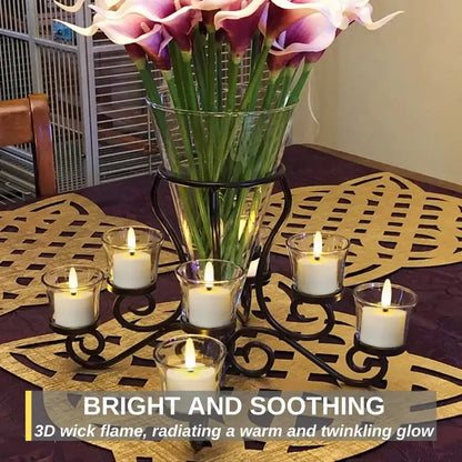 🔥6-Pack Rechargeable Tea Lights – Realistic Flicker & Remote Control