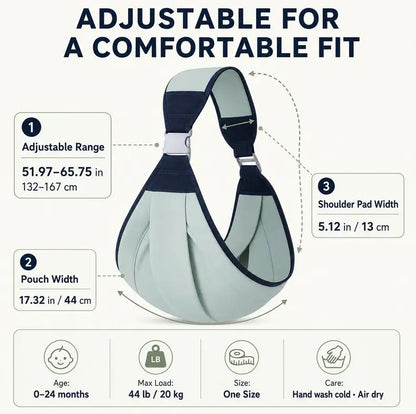 Adjustable Single Shoulder Portable Strap, Soft Lightweight Textile Design for Front Carry, Travel and Daily Outings